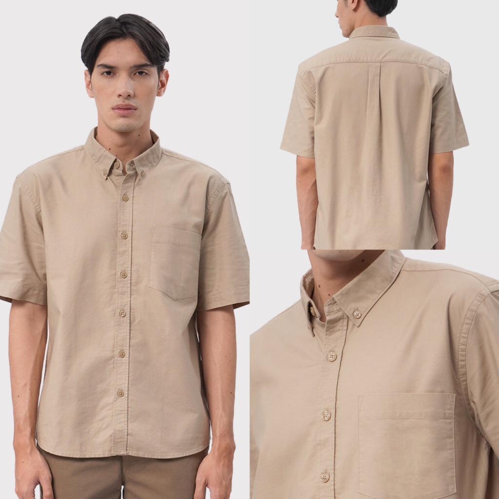 KEMEJA PENDEK RELAXED 3XECUTIVE TAUPE