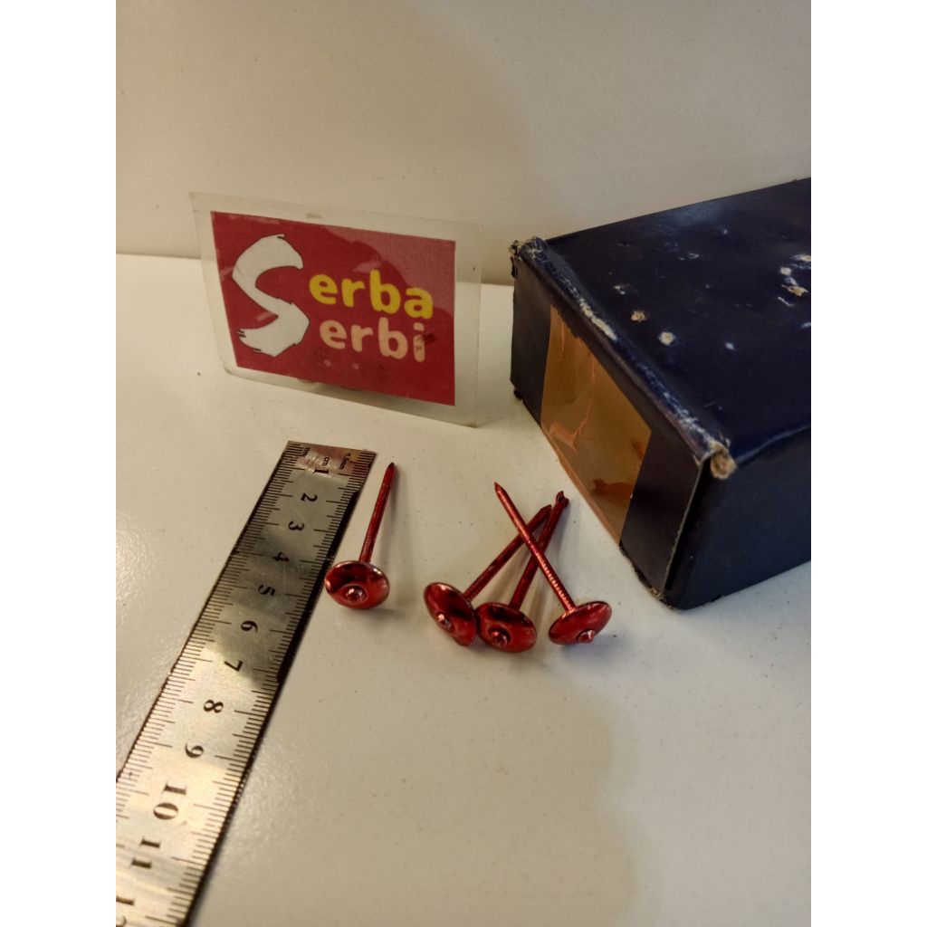 -/KOTAK MERAH PAKU SENG-Paku merah seng atap 1-3/4" ±650gram
