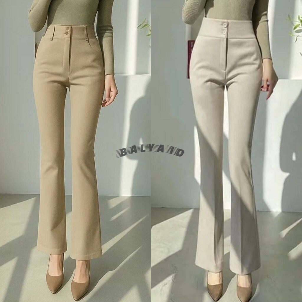 Celana Wanita Cutbray - Celana Kantor Wanita Highwaist - Celana Kerja Korean Style