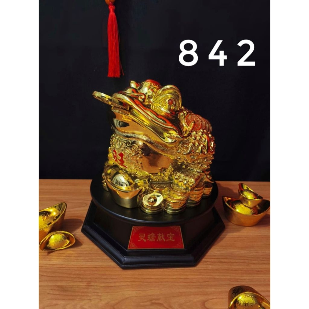 Panjangan Fengshui Katak Rezeki / Patung Katak Rezeki / Jin Chan / Chan Chu / Panjangan Fengshui Hok