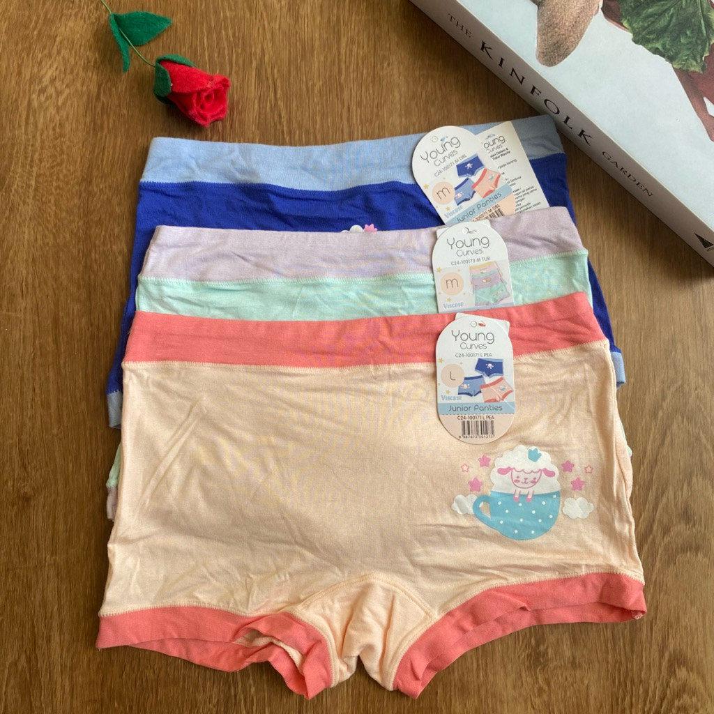 YOUNG CURVES JUNIOR PANTIES CELANA DALAM ANAK MODEL BOXSHORT SIZE M L CD ANAK KARAKTER
