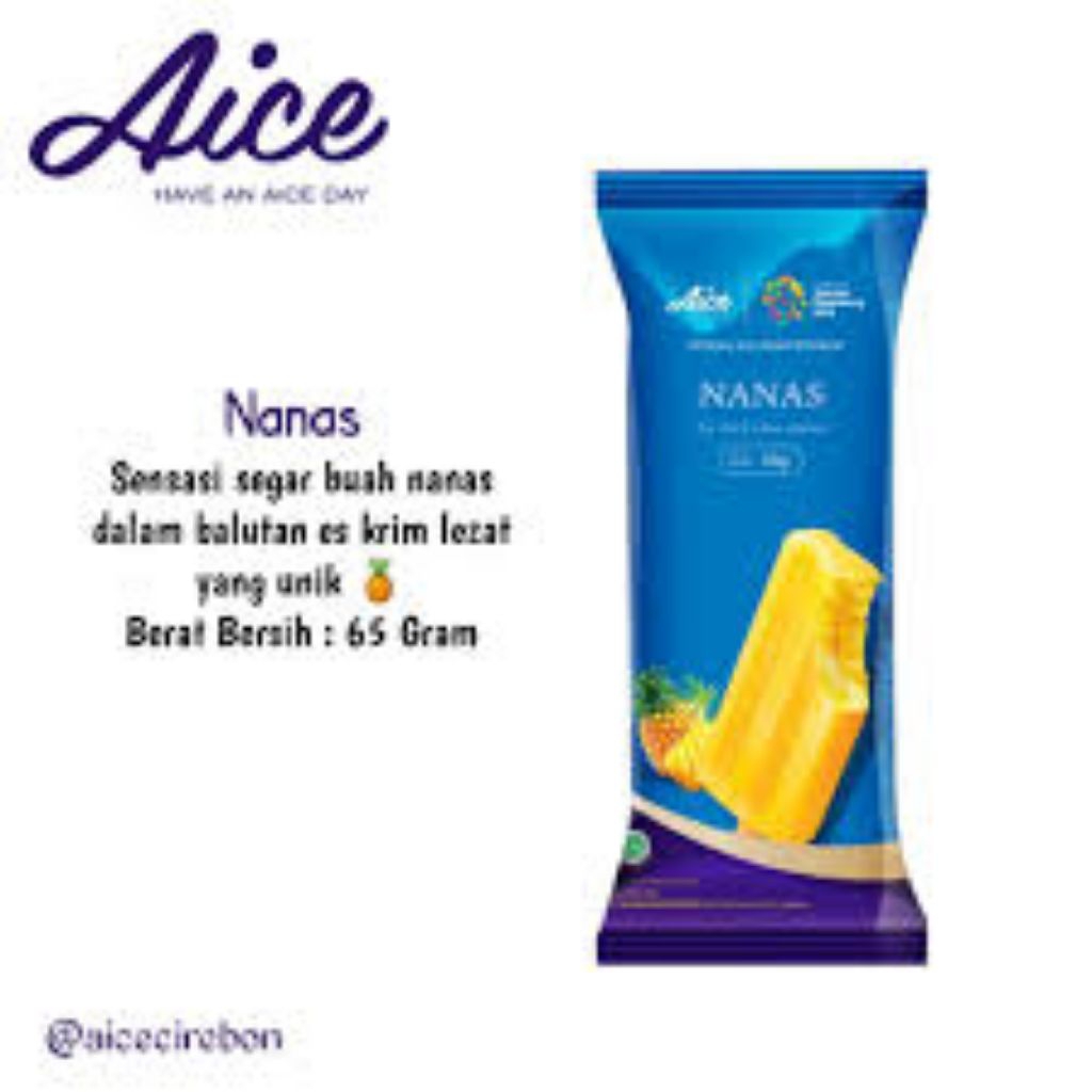 

Aice Ice Cream Stick Nanas 65gr - 10pcs ( Free Goodie Bag Alumunium)