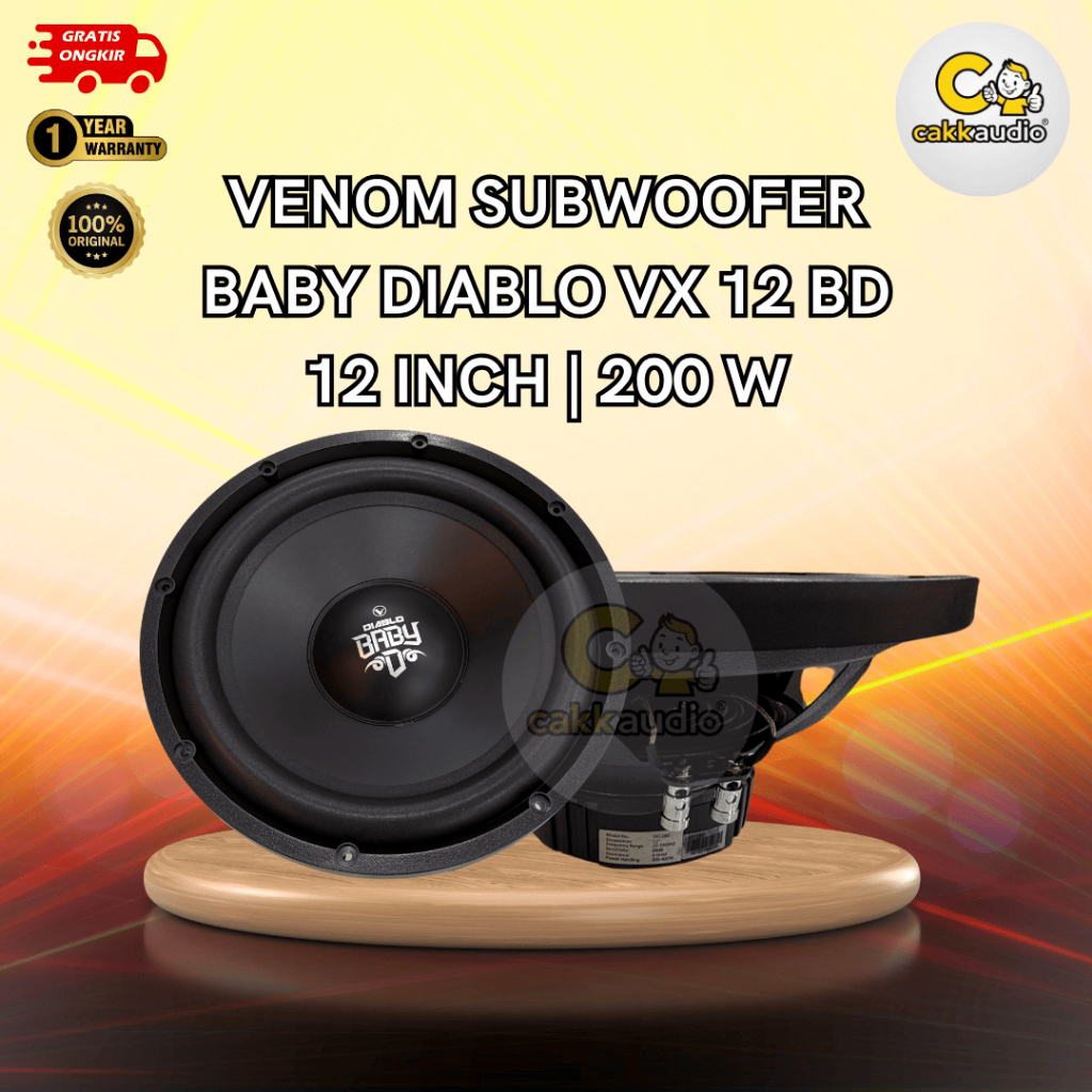 Subwoofer Speaker Mobil Venom Baby Diablo VX 12 BD | 12 Inch | 200 W