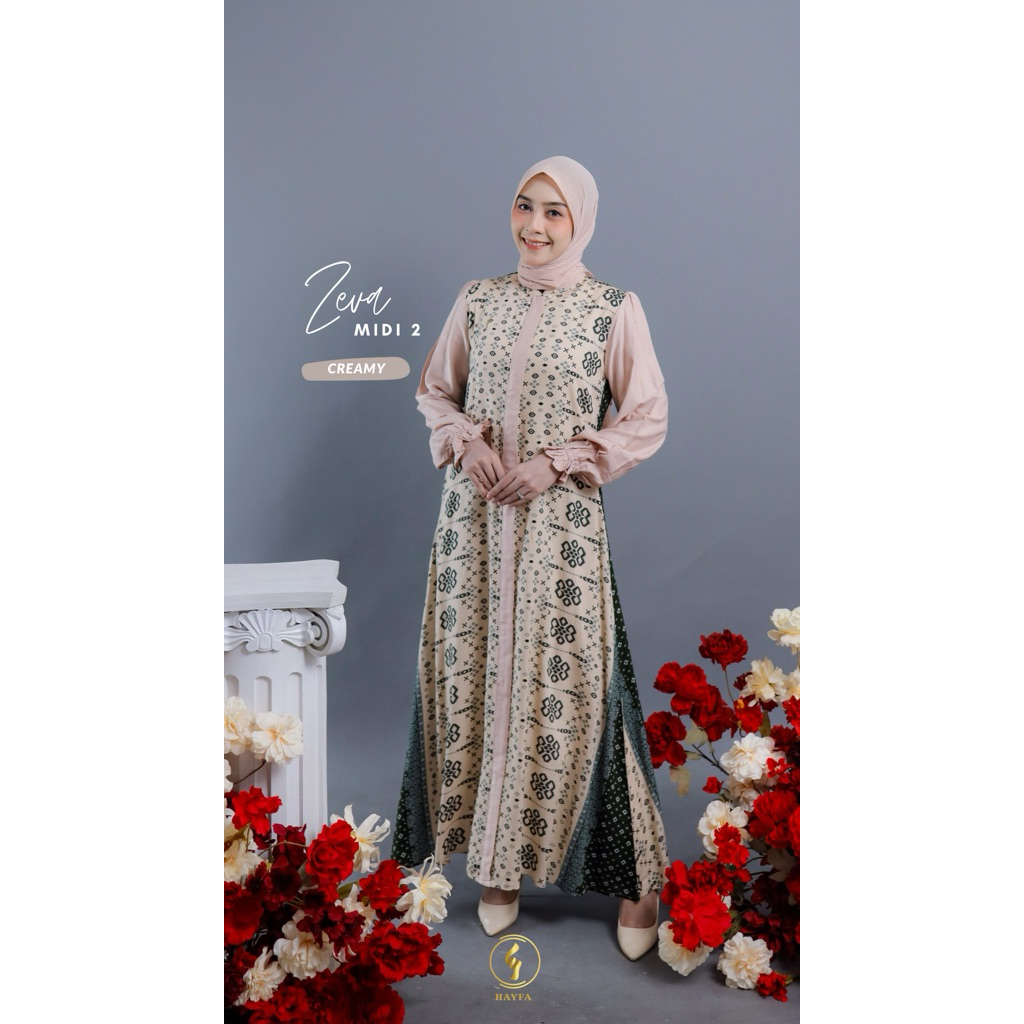ZEVA MIDI 2 / DRESS RAYON / GAMIS RAYON PREMIUM / GAMIS / DRESS RAYON MOTIF / MIDI / GAMIS BUSUI / H