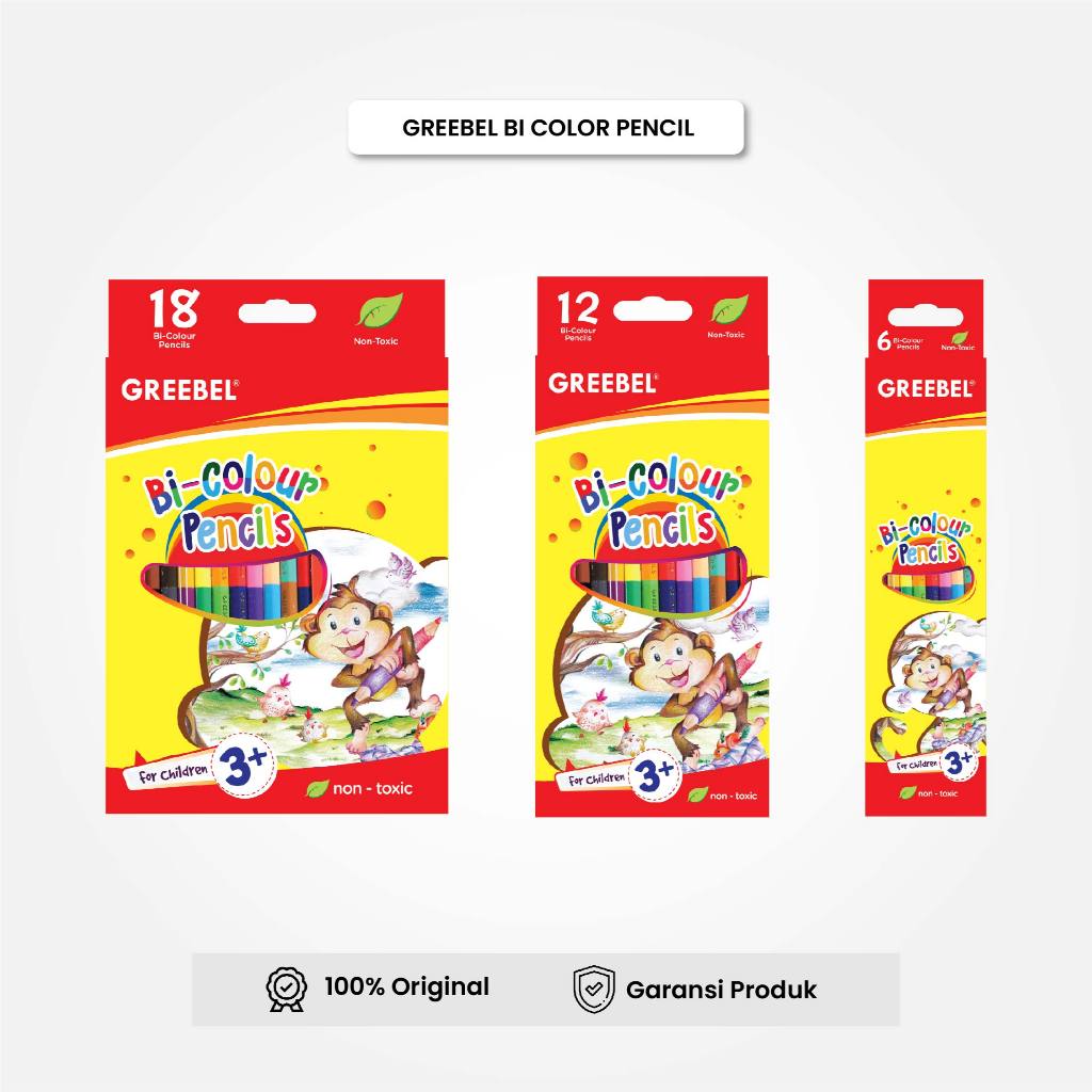 

GREEBEL Pensil Warna Bi-Color Pencils 12 / 24 / 36 Warna / Coloring Pencil