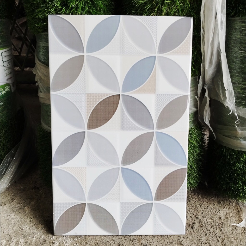 keramik dinding 25x40 bunga (glossy)/ keramik dinding motif bunga putih / keramik dindin kamar mandi