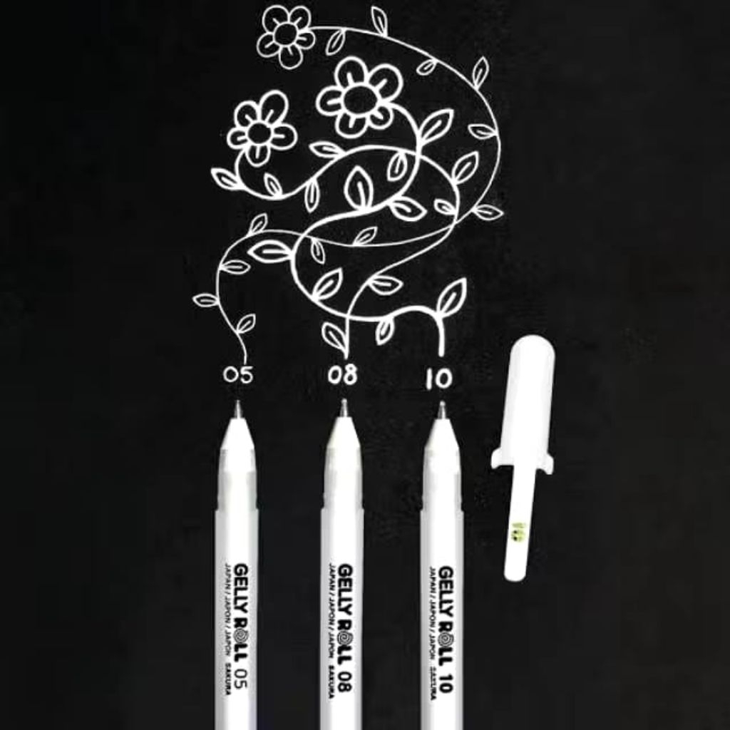

SAKURA GELLY ROLL WHITE GEL PEN PULPEN TINTA PUTIH