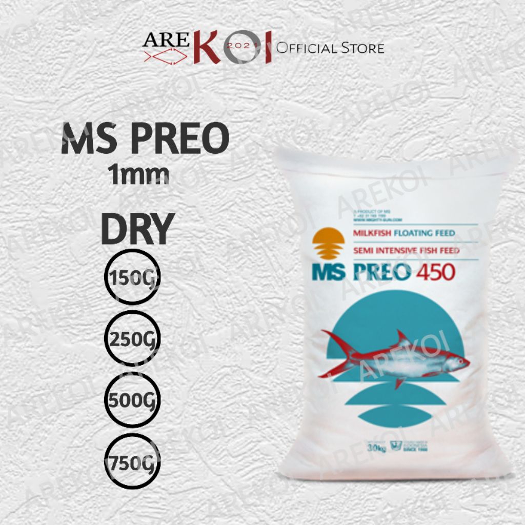 Ms Preo Pakan Ikan Ukuran 1mm Pakan Ikan Hias Kemasan Ekonomis