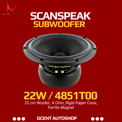 Scanspeak Subwoofer Mobil - Subwoofer Mobil 22W/4851T00 - 22 cm Subwoofer Mobil Premium