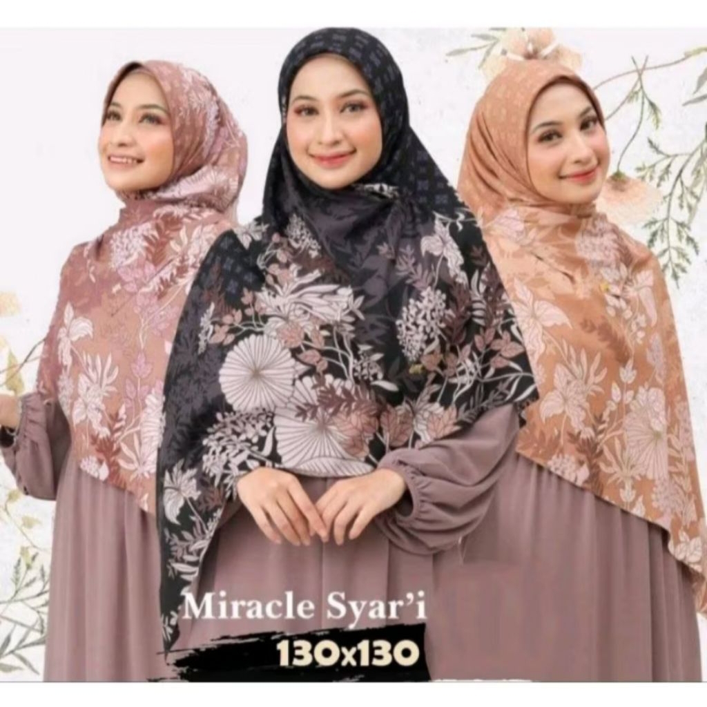 Jilbab segiempat motif syari
