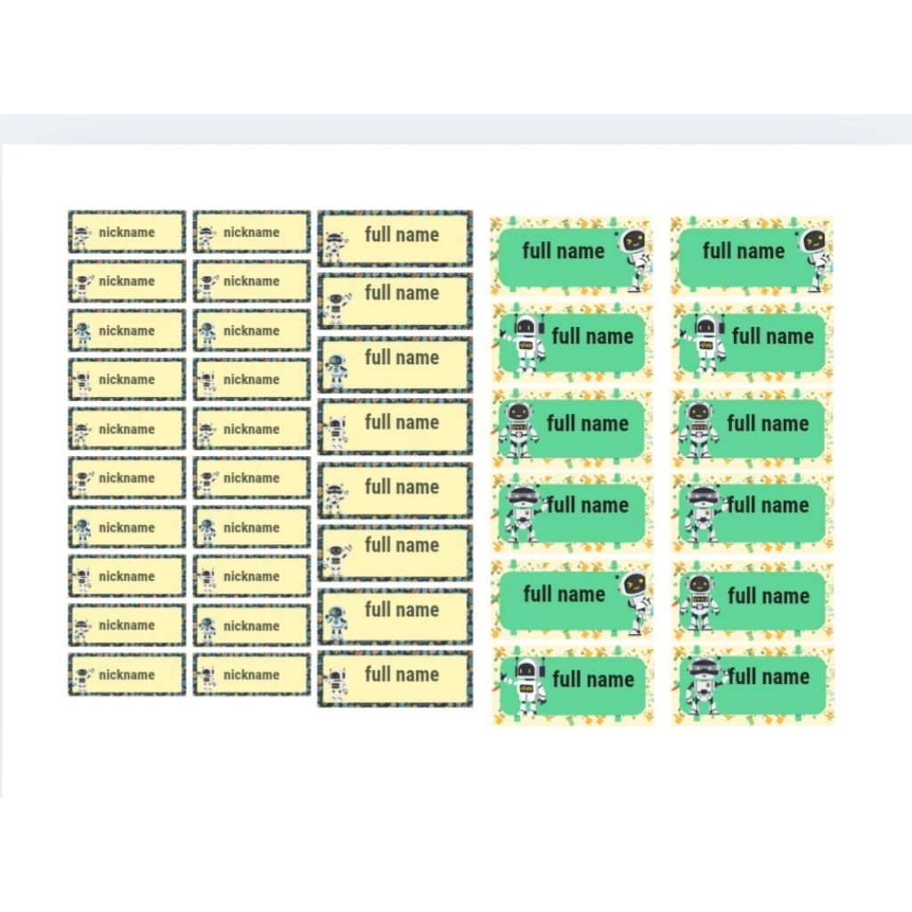 

sticker nama anak sekolah variasi laki laki