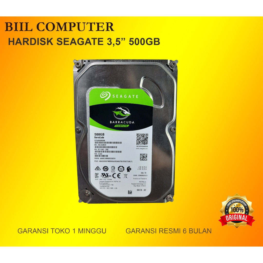 HARDISK SEAGATE 500 GB SATA SLIM 3,5"