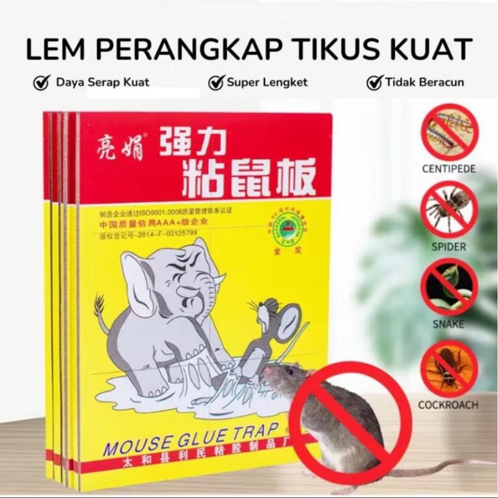 jebakan tikus papan cap gajah atau elephant lem papan