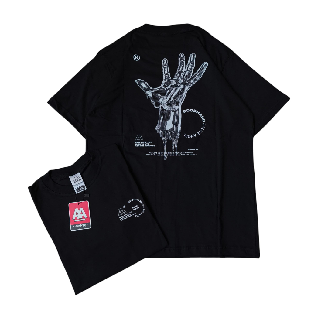 T-shirt Distro Hitam Escape Alive angel Kaos T-shirt Streetwear Kaos Distro Vintage Baju Kaos Pria