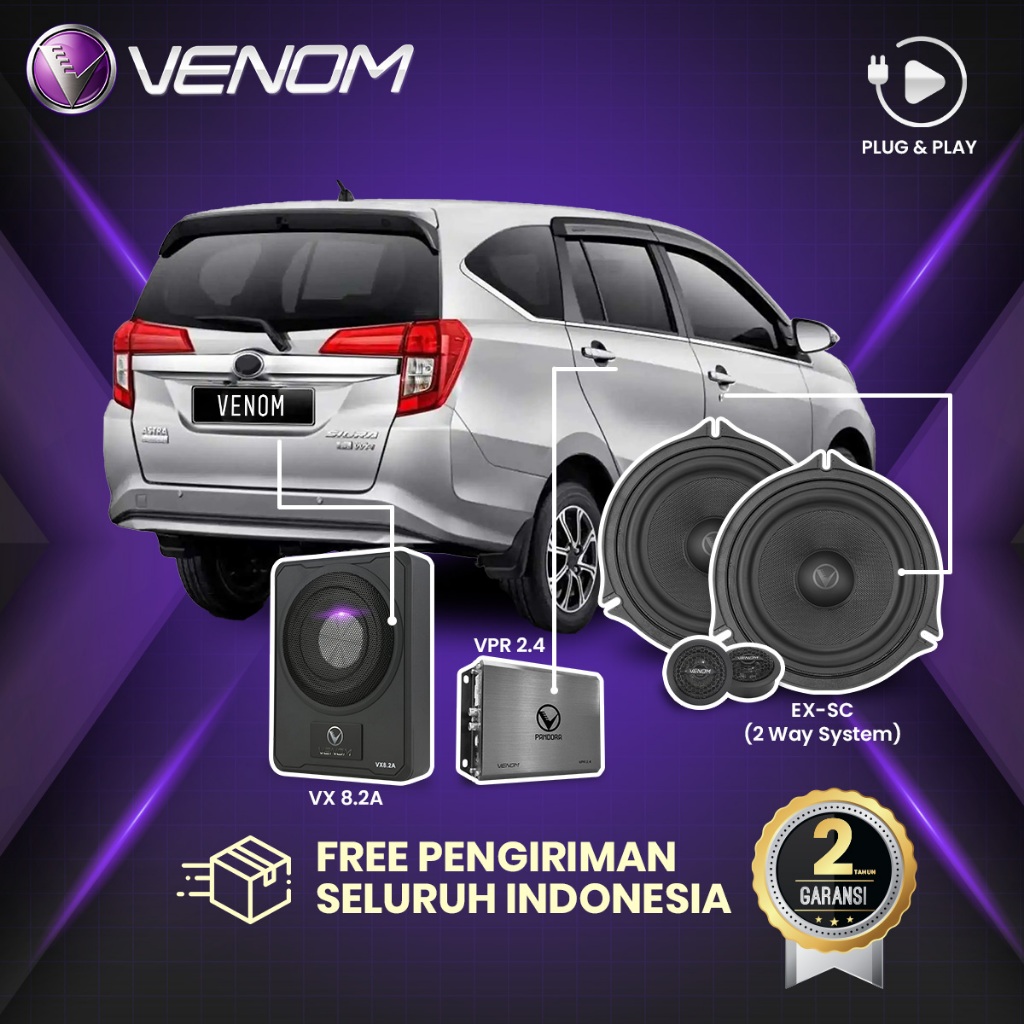 Venom Express Daihatsu Sigra Paket Audio Mobil Plug and Play