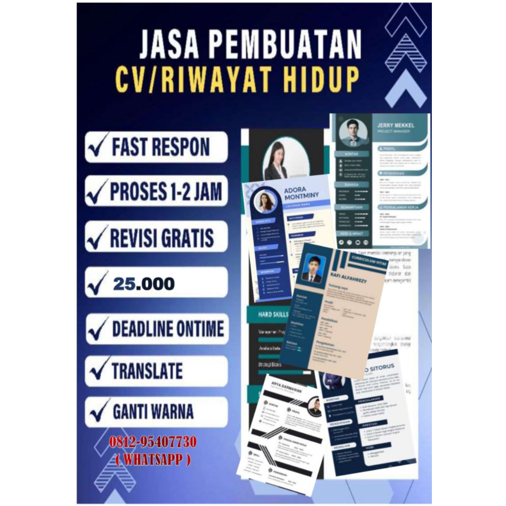 

Pembuatan CV Menarik Harga Terjangkau | Desain Cv | Lamaran Kerja word
