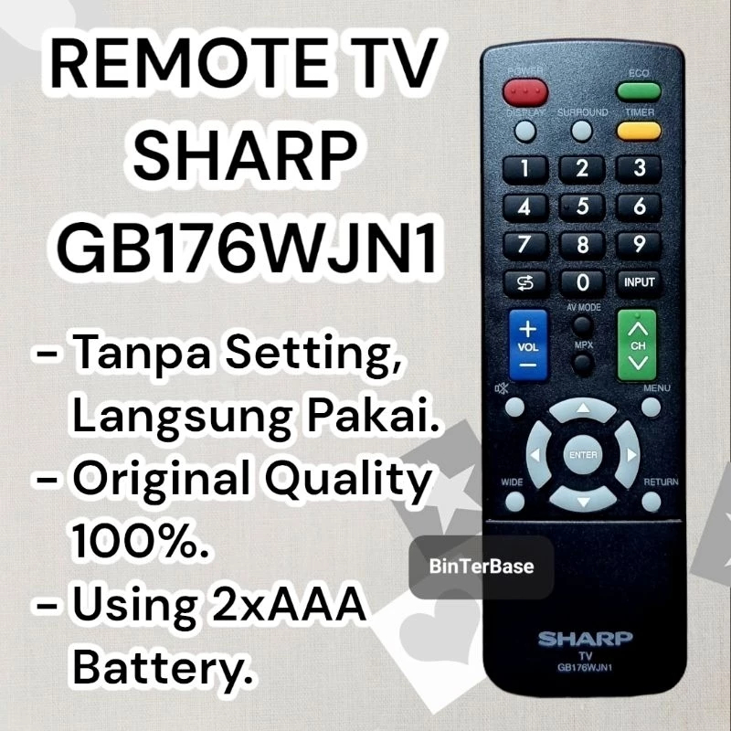 Remote remot TV SHARP GB176WJN1 GB176WJSA AQUOS LED LCD ori 100% original Quality gb 176 wjn1