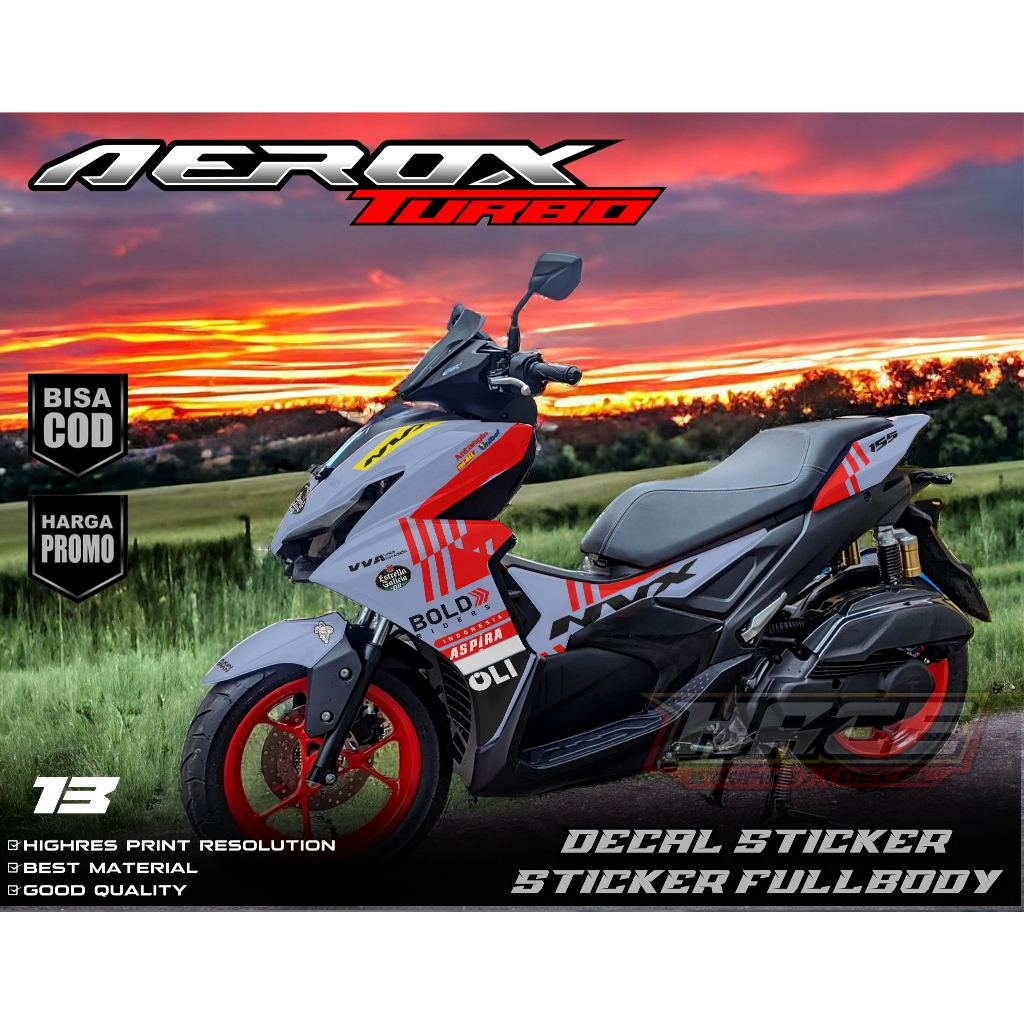 885 DECAL FULL BODY YAMAHA AEROX ALPHA - DECAL STICKER YAMAHA AEROX ALPHA 2025 DUCATI