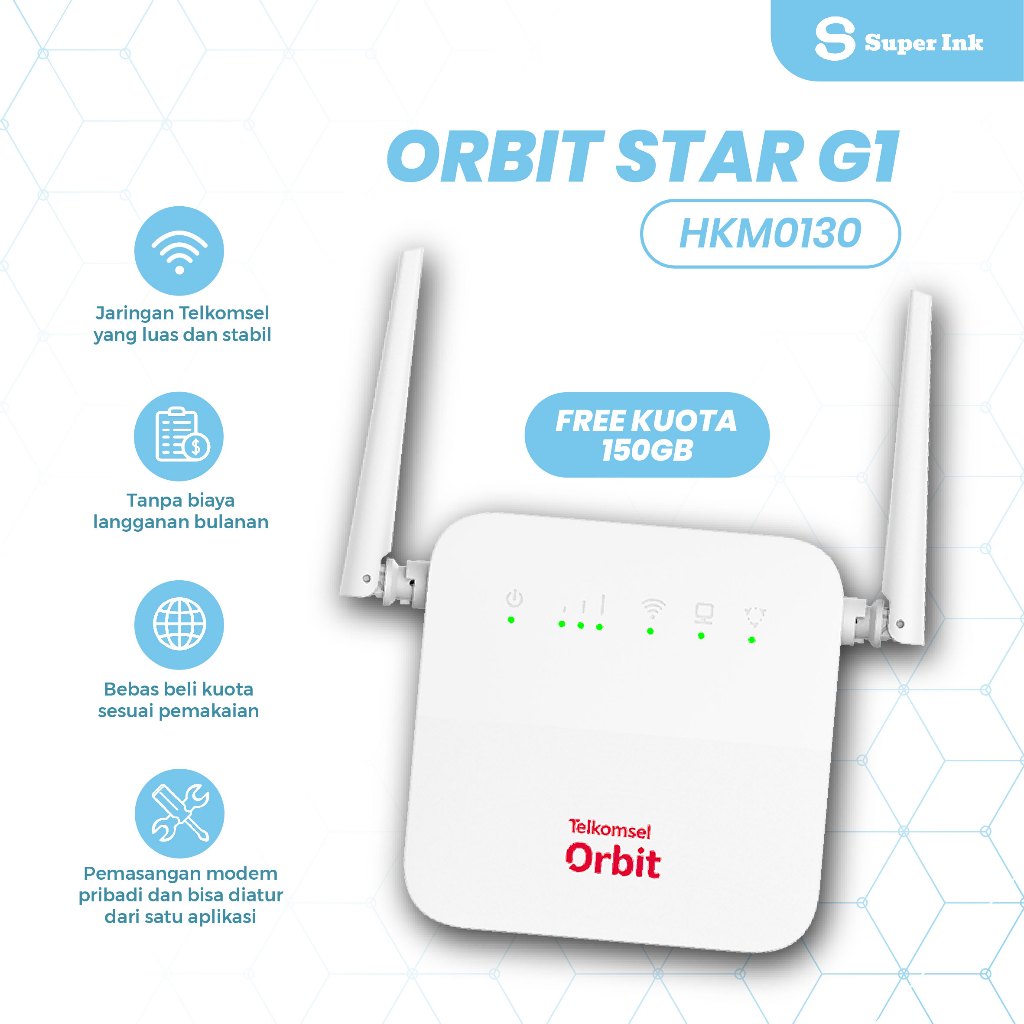 TELKOMSEL ORBIT STAR G1 MODEM WIFI 4G HIGH SPEED FREE TELKOMSEL 150GB 15Mbps Original
