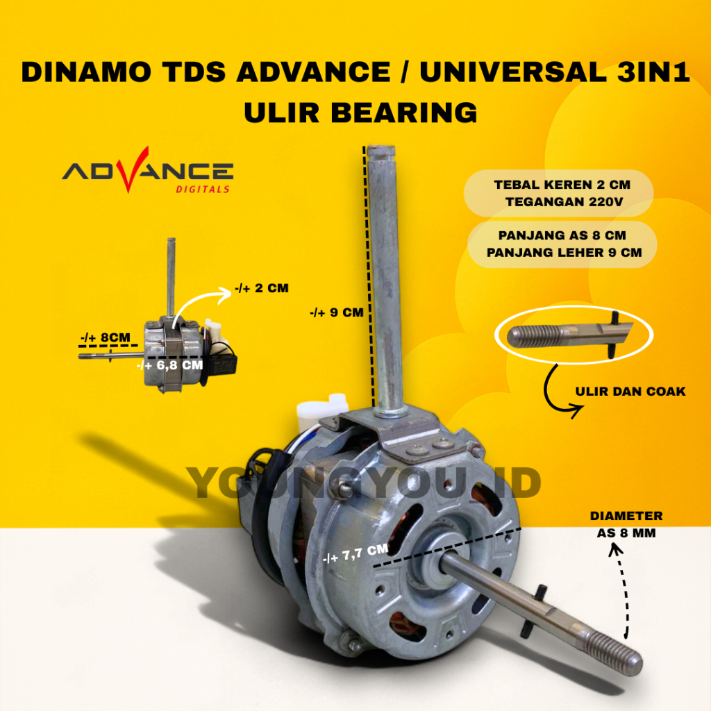 DINAMO KIPAS ANGIN GMC 18 INCH ULIR BEARING/ MESIN MOTOR KIPAS ANGIN GMC TDS 18 INCH DOUBLE BEARING