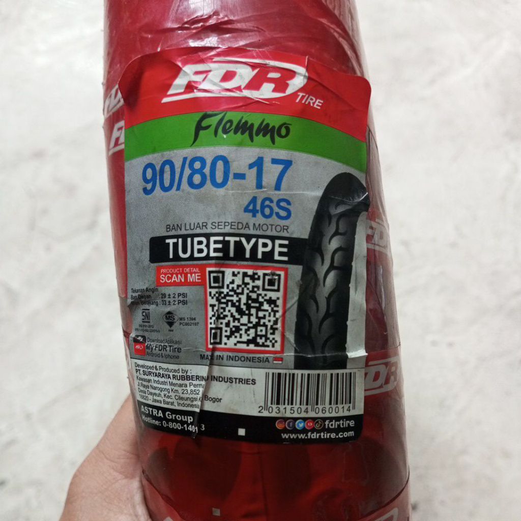 cod ban fdr ban luar/ban motor bebek fdr flemmo 90/80-17 non tubeless (tube type) ring 17