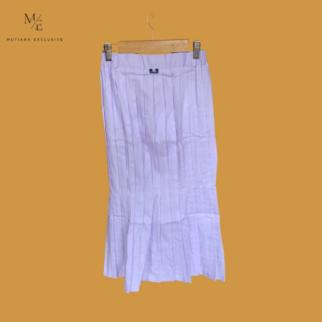 Mutiara Exclusive - Rok Putih Lipit Panjang SD