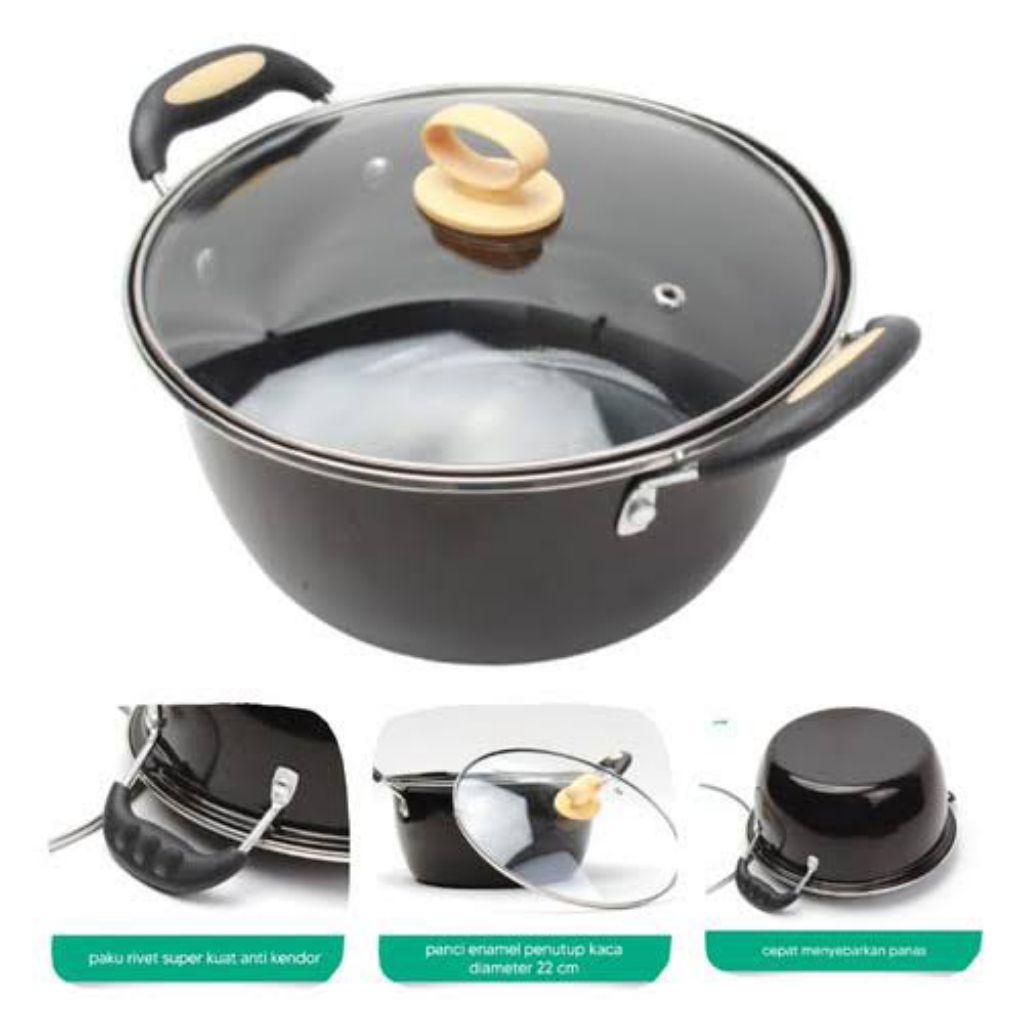 Panci kuah enamel 24cm SINDA