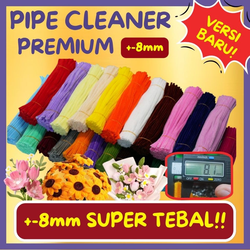 [COD] 100pcs PREMIUM Kawat Bulu 8MM Mercy Warna Pastel Rainbow Mix 30Cm / Floral Tape / Tangkai Bung