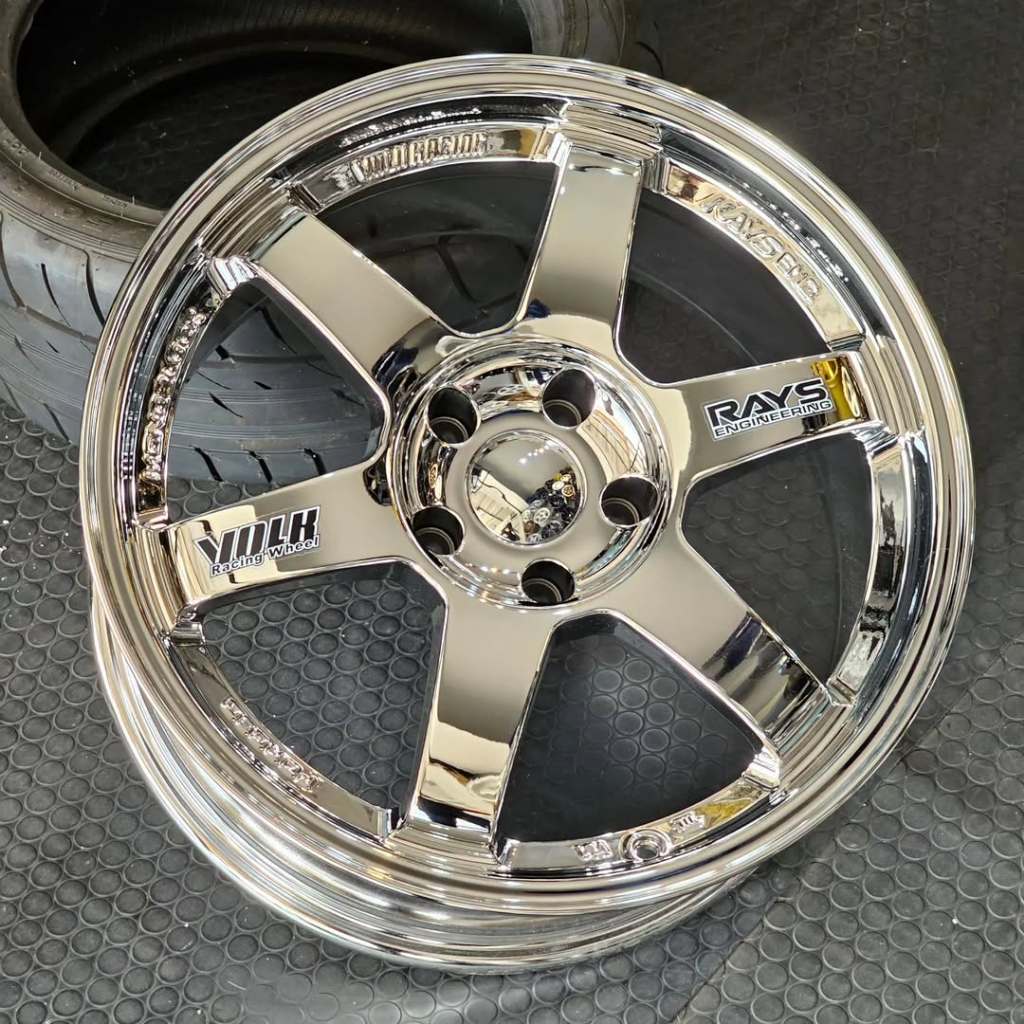 Velg Volk Rays Te37 Ring 18 Lebar 8,5 ET 42 Warna Black Chrome | Velg R18 | Velg Mobil | Velg Racing