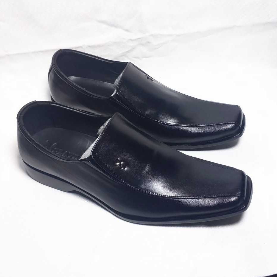 Sepatu Pria Ukuran Jumbo Kulit Asli - Model Pantofel Bertali Sepatu Pantopel Pdh Kerja Satpam Kulit
