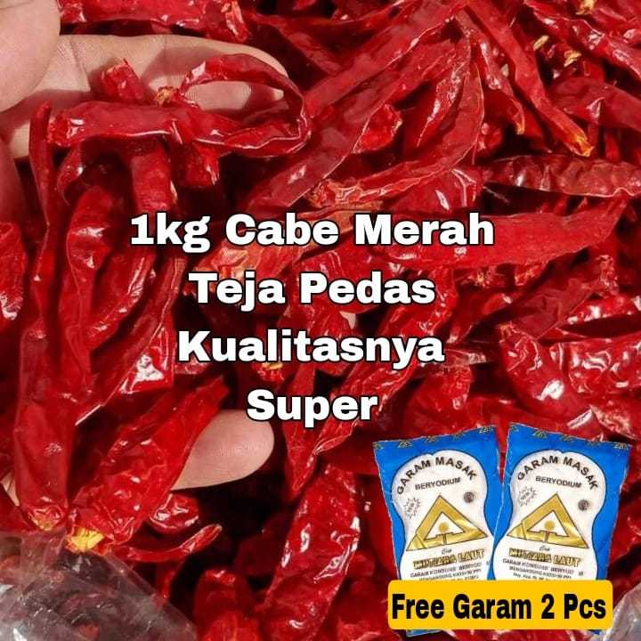 

MURAH 1 KG CABE RAWIT TEJA KERING INFOR TANPA TANGAI KUALITAS SUPER PEDAS FREE GARAM DAPUR 2PCS