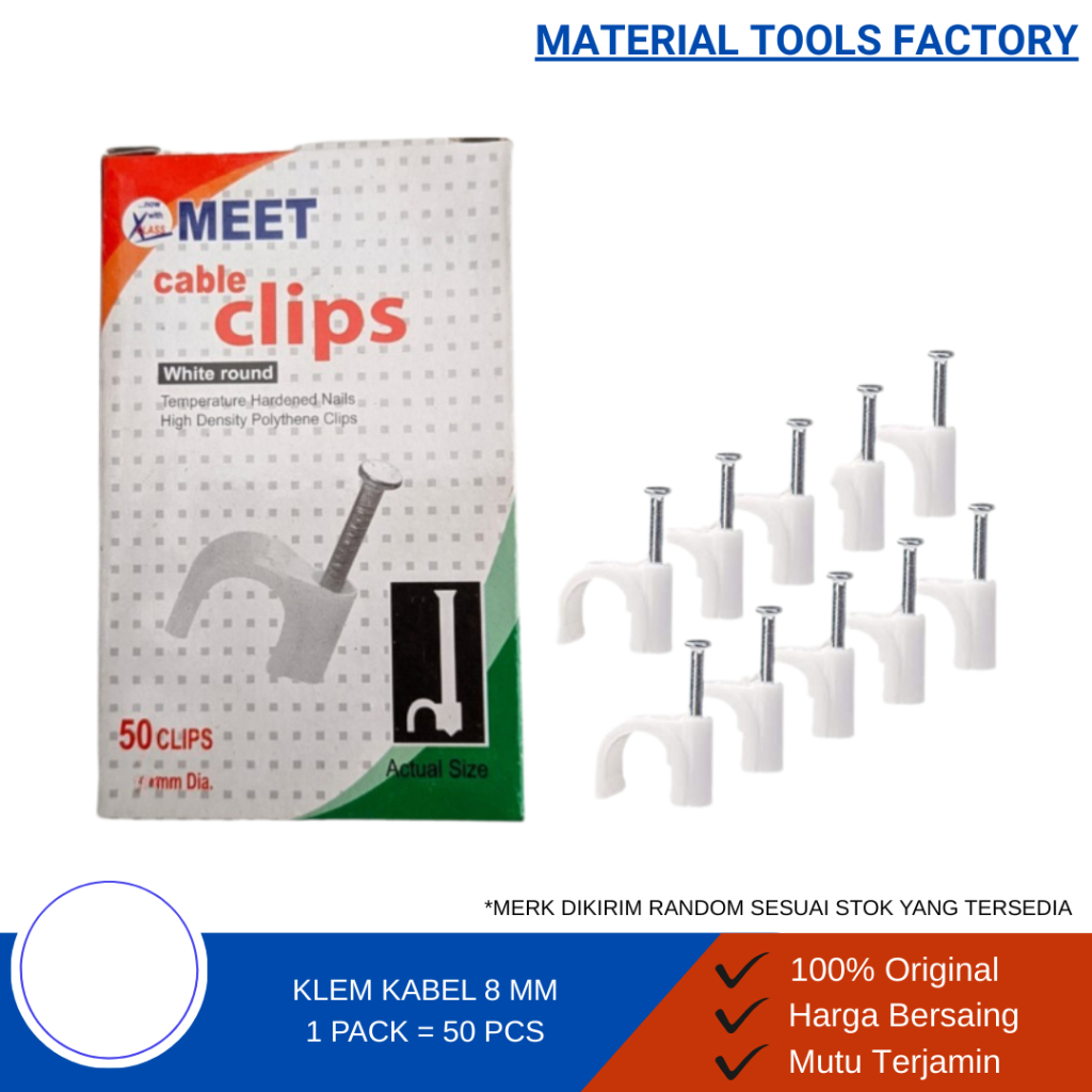 Klem Kabel - Cable Clip - Klem Kabel Tembok