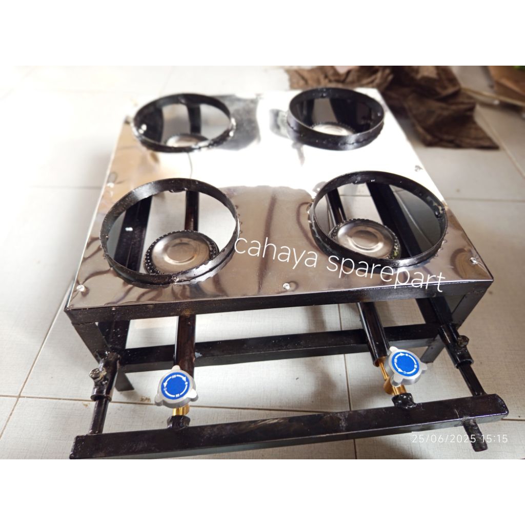 Kompor Martabak mini / serabi solo 4 tungku kotak 2 kran pengapian