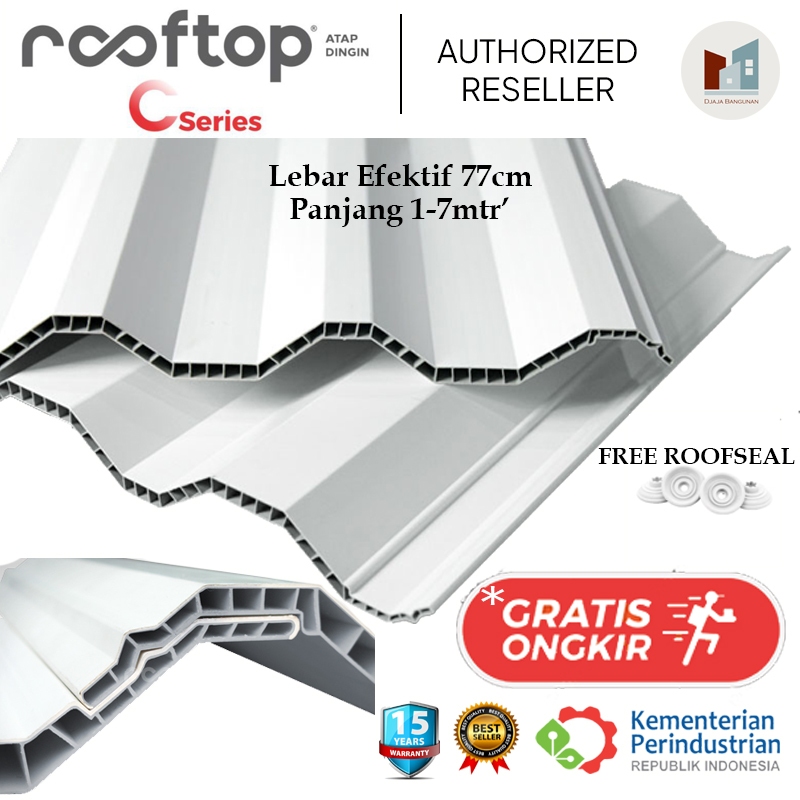 Atap uPVC - Rooftop C Series Harga termurah merk ROOFTOP (Ukuran banyak kelipatan 50cm, lebar efekti
