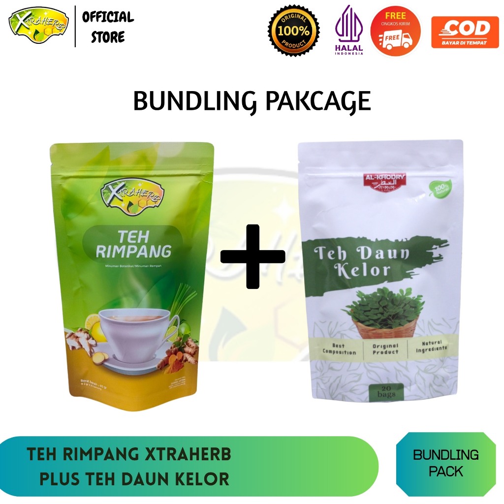 

[ BUNDLING ] Teh Rimpang Xtraherb Plus Teh Celup Daun Kelor Superfood Pilihan Sehat