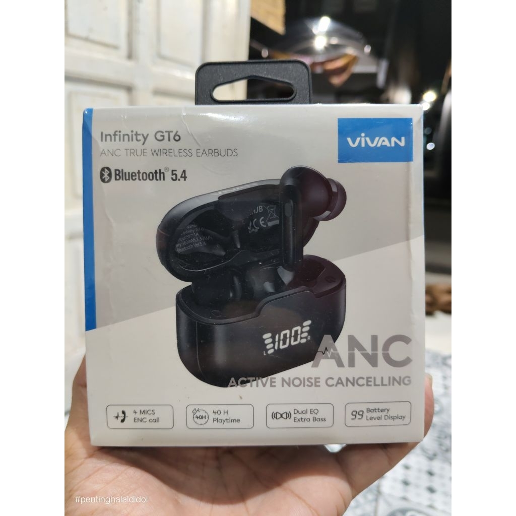 Handsfree Headset bluetooth VIVAN INFINITY GT6 ANC Original
