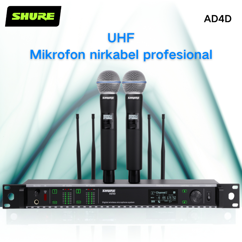 mic wireless shuer/original AD4D,mic wireless,mic karaoke,wireless mikrofon,mik wireless,mik karaoke