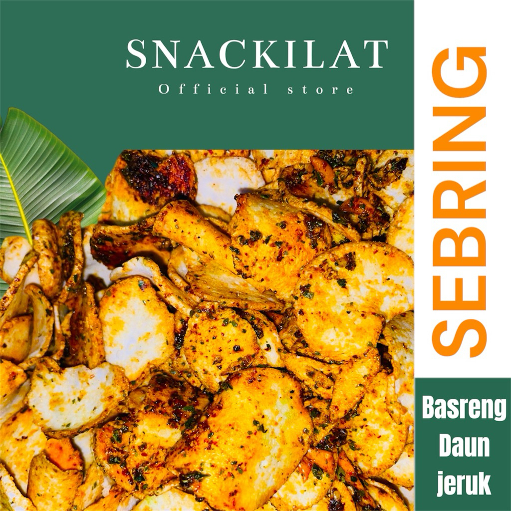 

Snackilat Kripik Basreng pedas daun jeruk