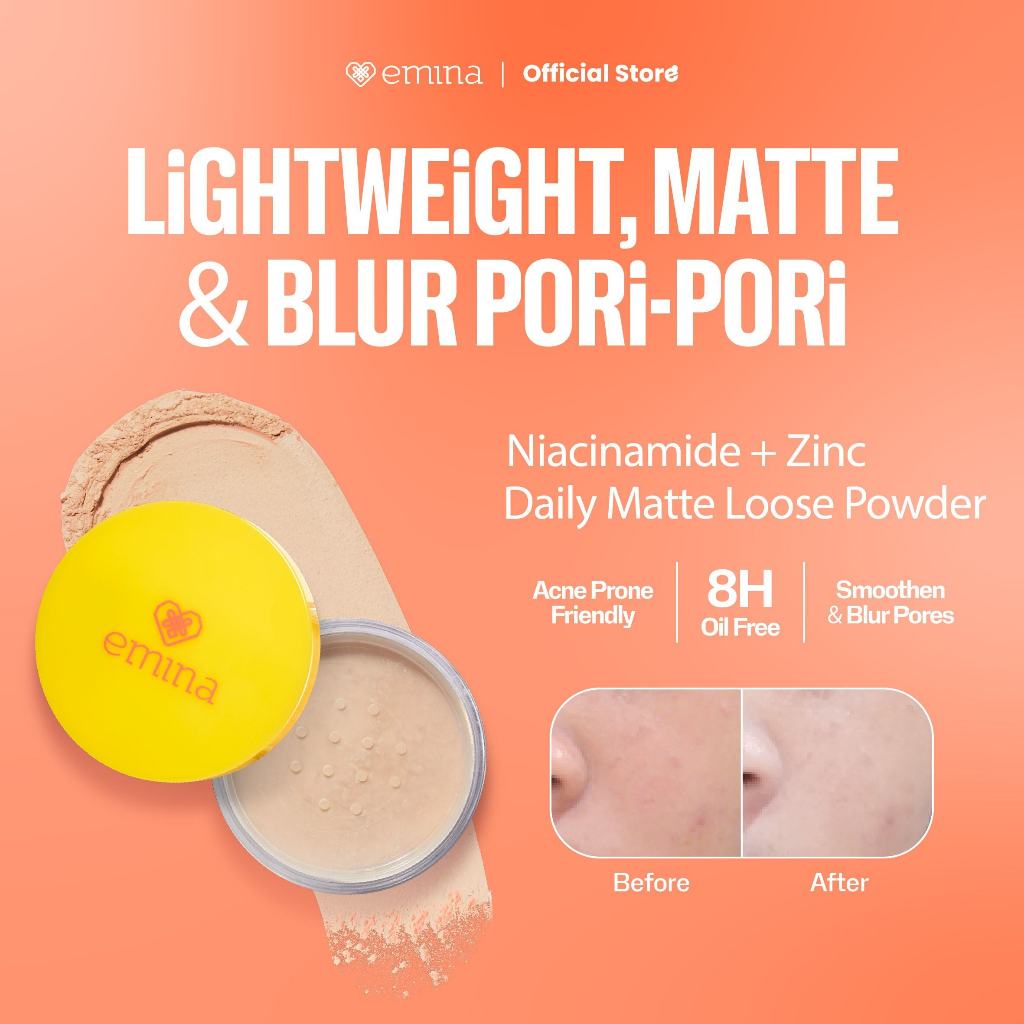 Emina Daily Matte Loose Powder 20 g - Bedak Tabur Ringan Hasil Matte Oil Control