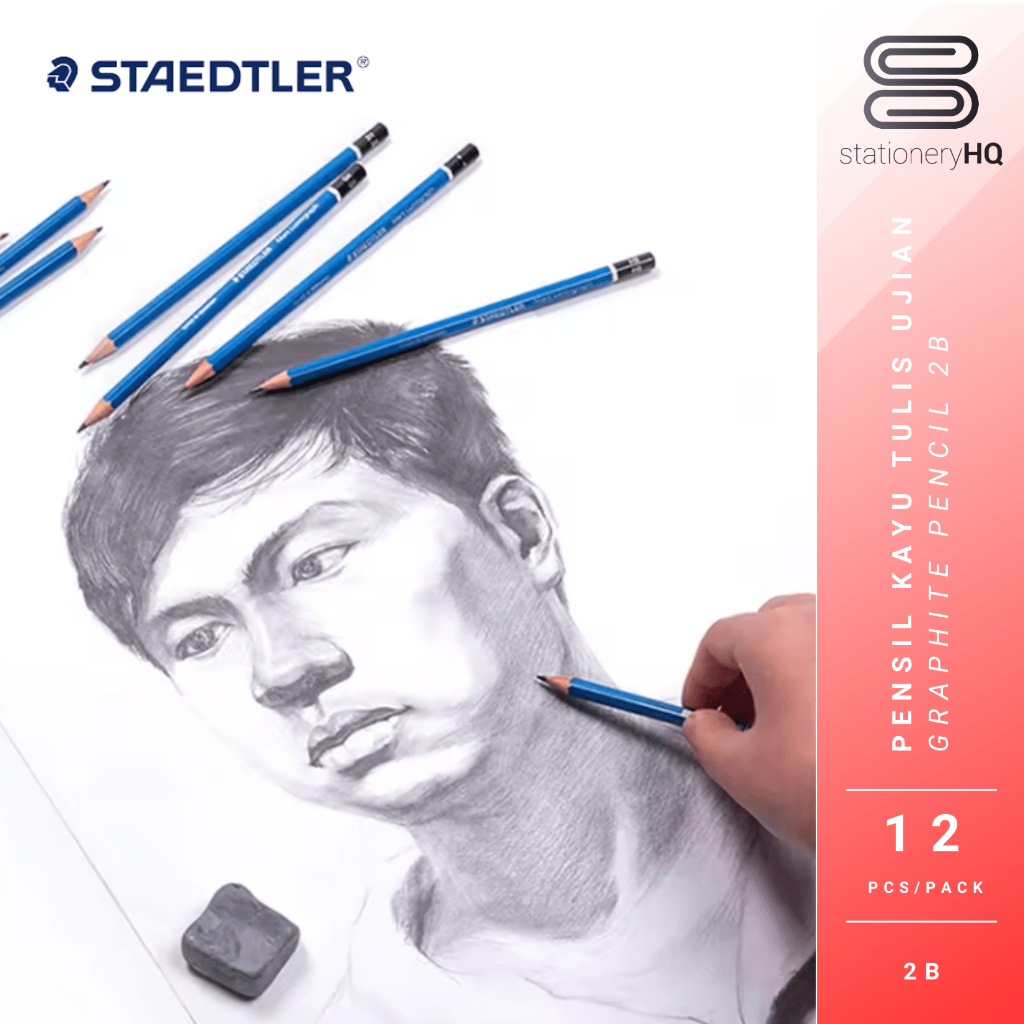 

Ay00! (12 Pcs) Pensil 2B / Pencil 2B Staedtler Mars Lumograph