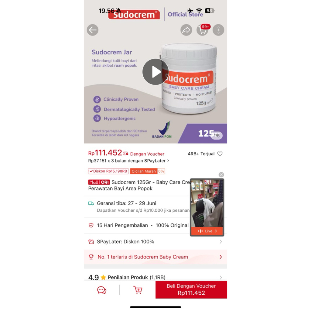 Preloved Sudocrem Baby