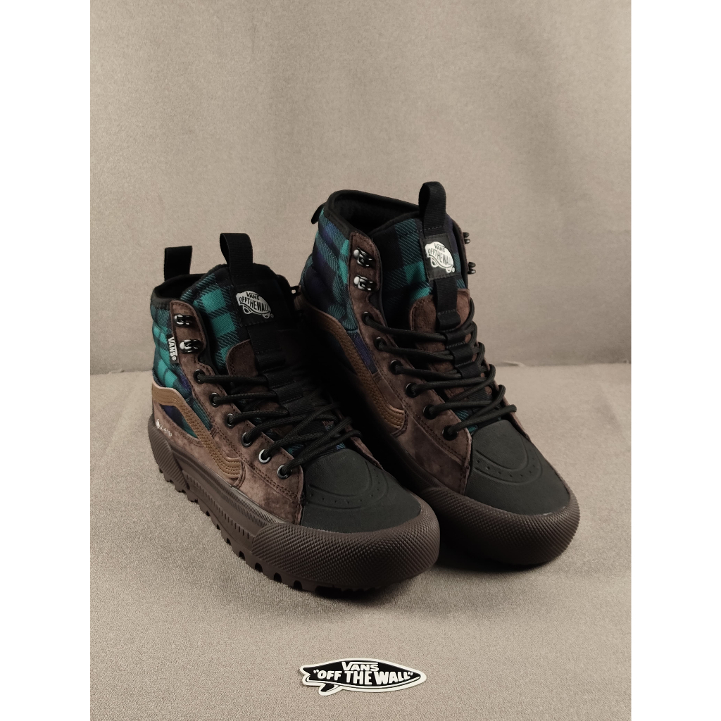 Sepatu Gunung/Hiking/Safety Shoe SK8 HI Gore Tex MTE 3 Plaid Brown/Green 100% Realpict BNIB Ukuran 3