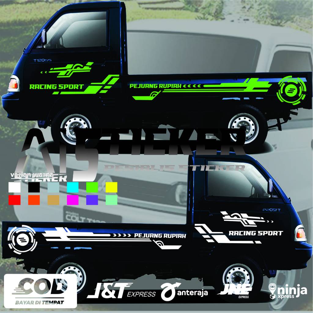 Stiker Cutting Mobil Pickup T 120SS Stiker Pejuang Rupiah Stiker Variasi Mobil Pickup mitsubishi tss