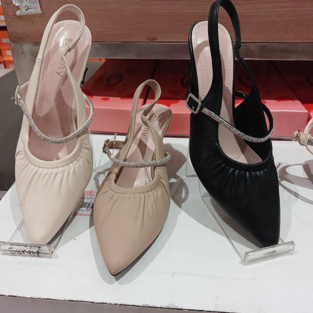 sandal wanita mules/selop heels 7cm GENNY❗️ori matahari