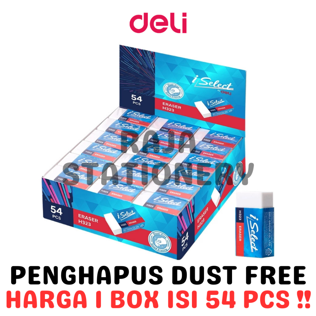 

DELI ERASER EXAM WHITE SMALL ISELECT DUST FREE PENGHAPUS DELI UJIAN KOMPUTER I-SELECT PUTIH KECIL BEBAS DEBU EH323 BOX [54PCS]