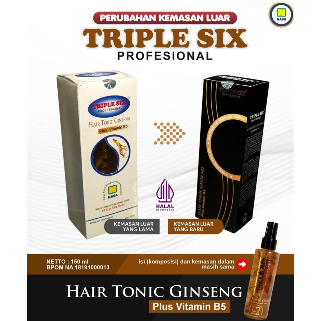 Triple Six Hair Tonic Ginseng - Penumbuh Rambut
