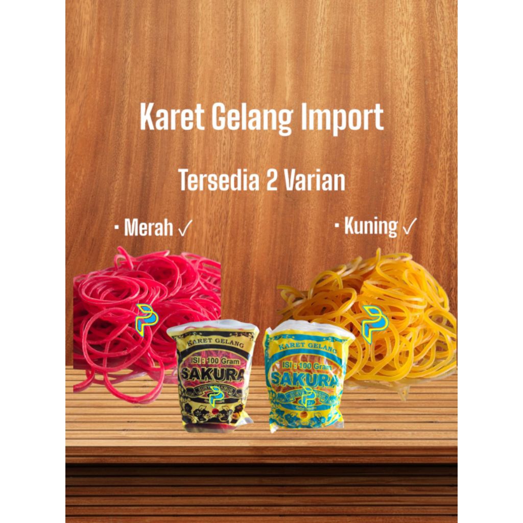 Karet Gelang Pentil Merah Impor 100 Gram