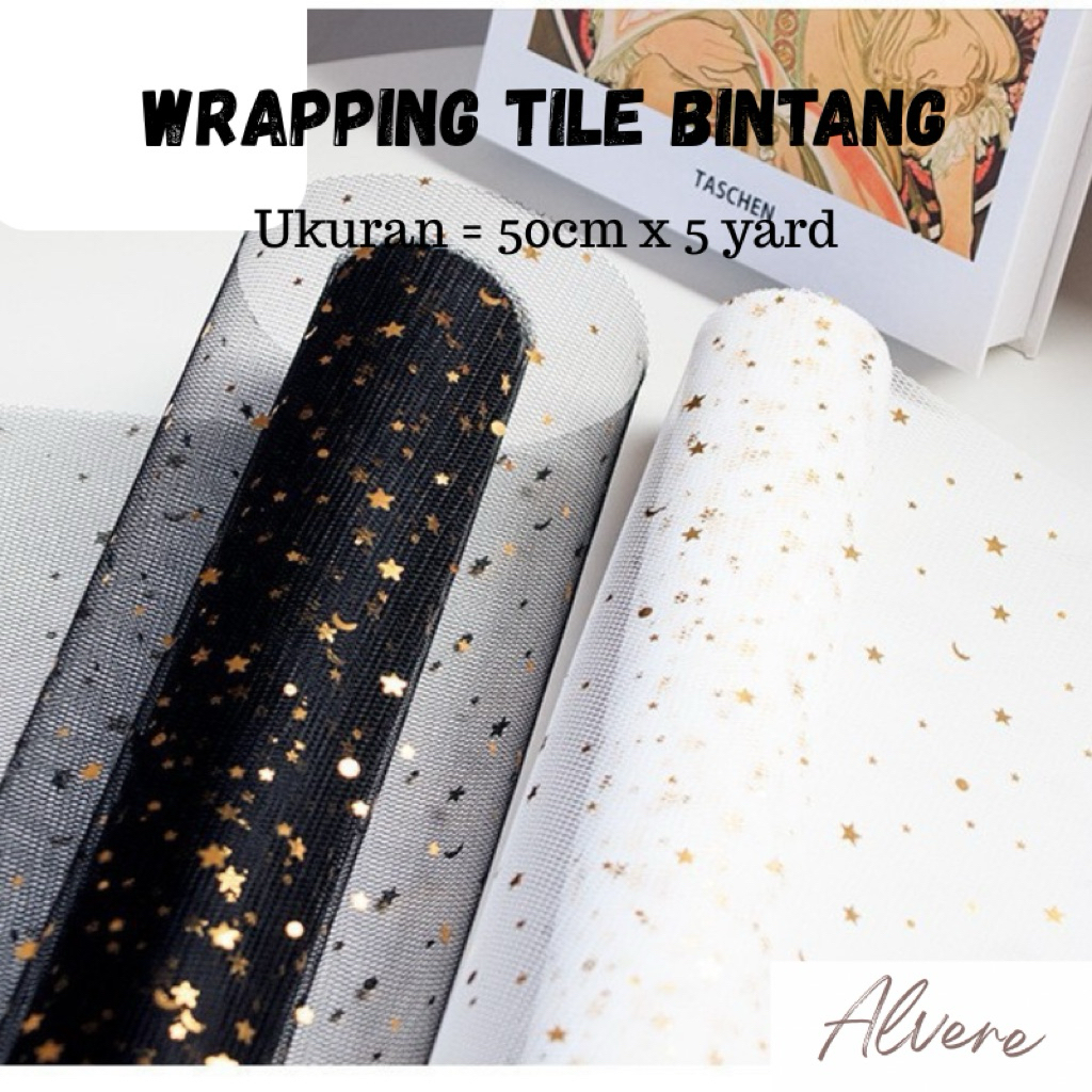

Flower Wrapping Kain Jaring Tile Bintang Premium Roll