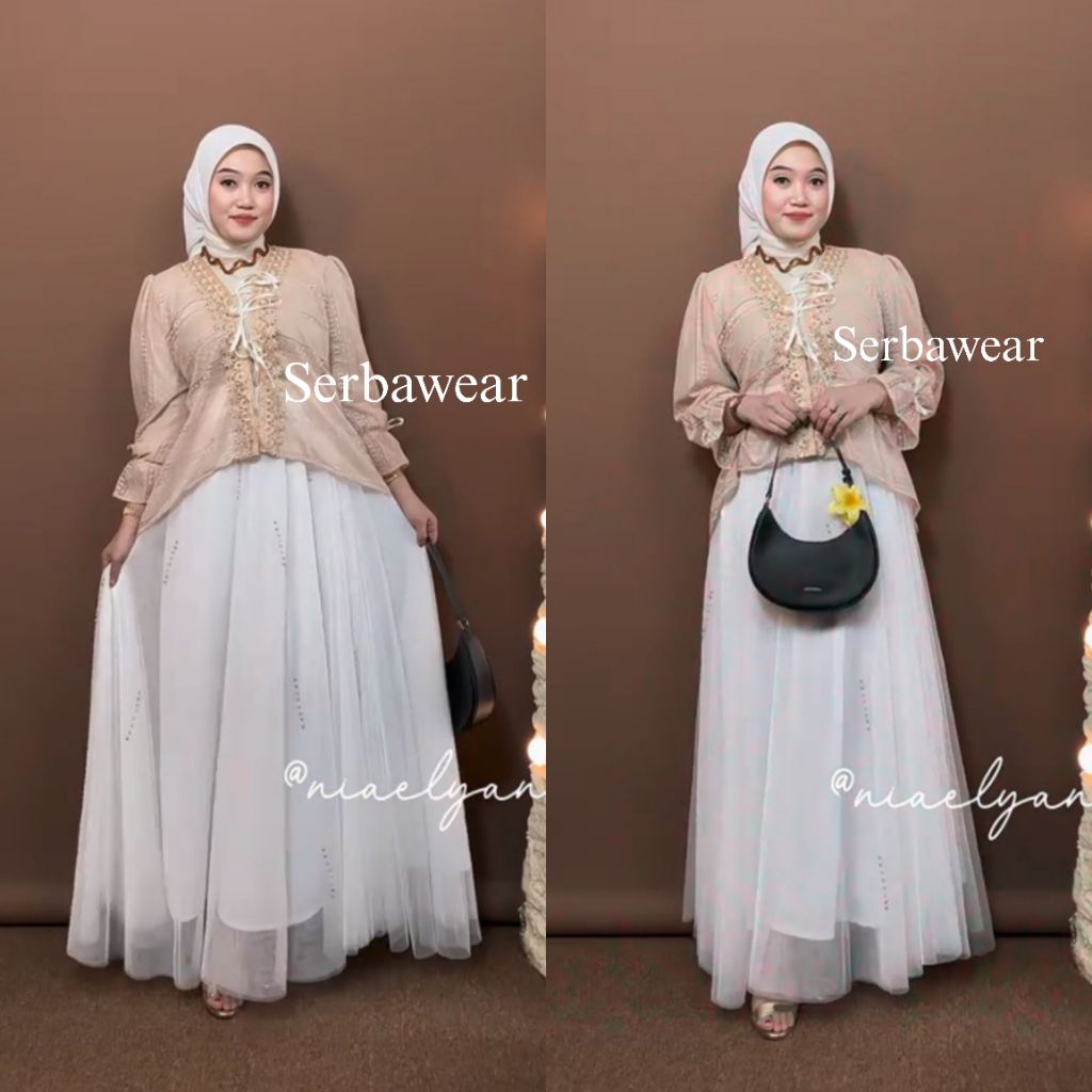 Termurah Ruby Outer Blouse Ada Jumbo Ld 120-140Cm Lace Brokat Ada Jumbo Atasan Wanita Outer Brokat