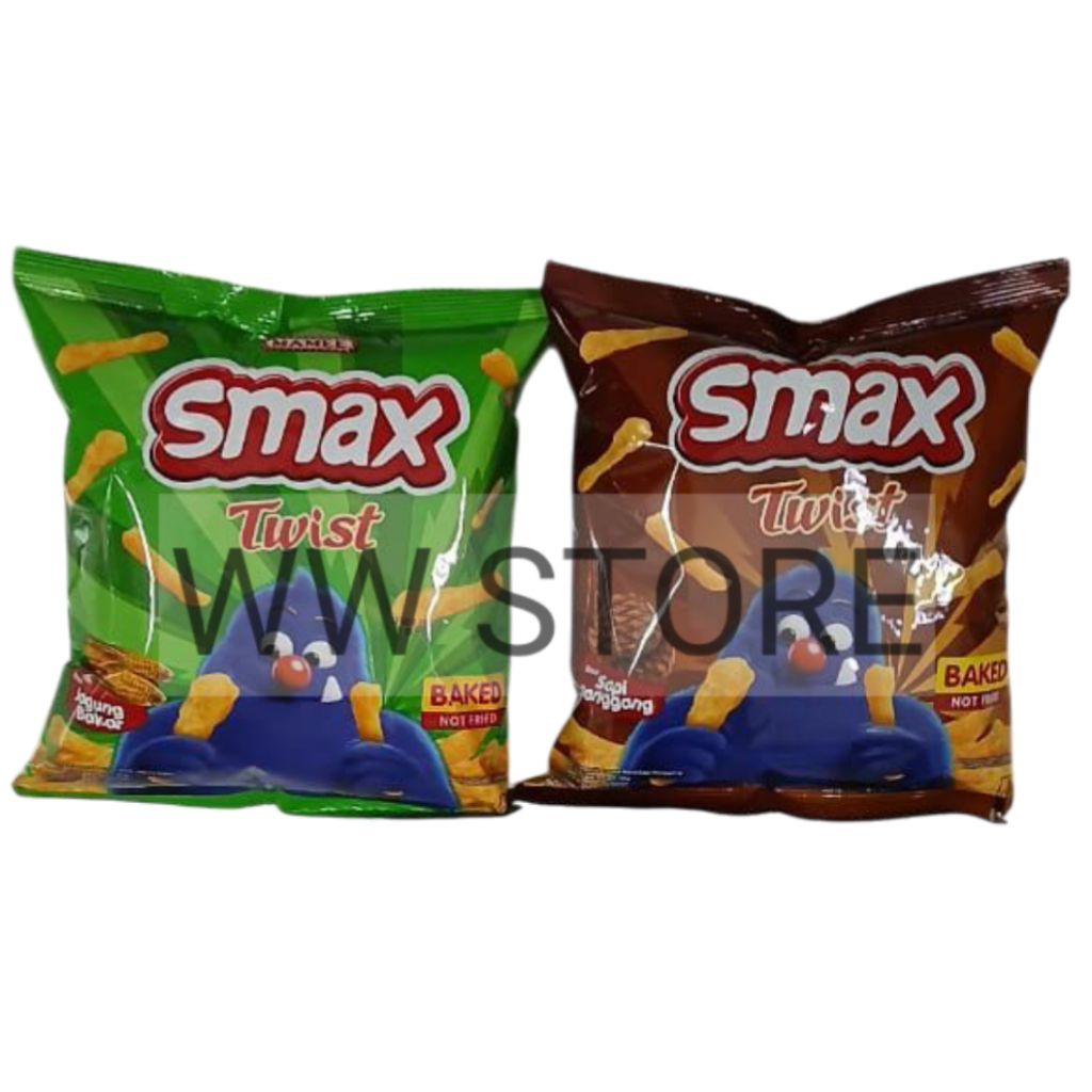 

Cemilan snek makanan ringan ekstrudat rasa jagung bakar sapi panggang halal MUI Snack MAMEE Smax Twist 40g